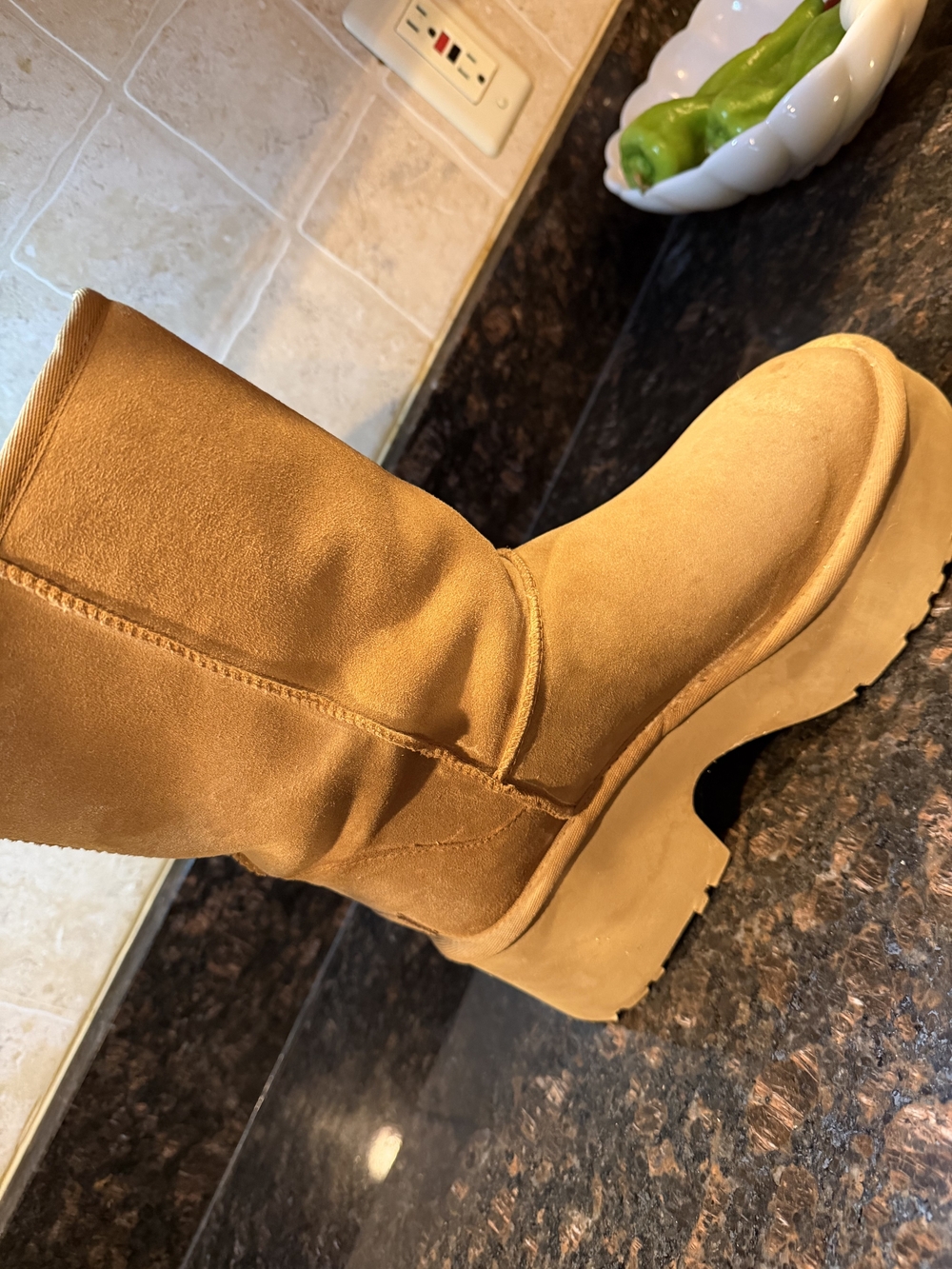 Women’s Ugg Chunky Platform Mid-Calf Boot in Tan